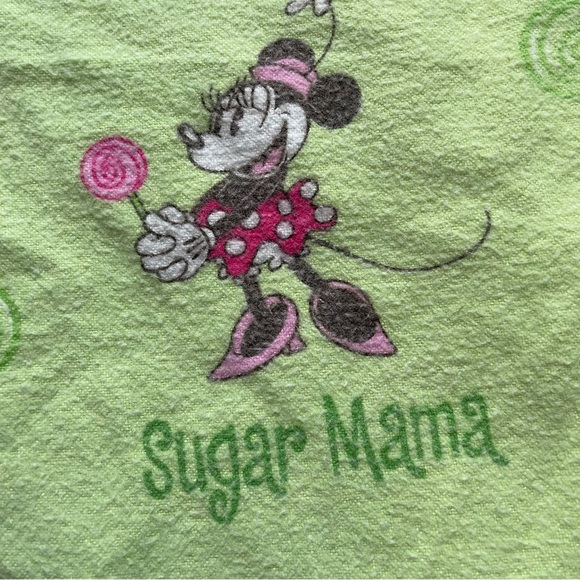 Disney Mickey and Minnie Mouse Green Sugar Mama Pajama Pants, S - Picture 4 of 8